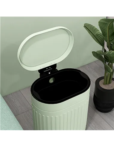 HOMCOM 20L Metal Kitchen Bin, with Soft-Close Lid - Light Green