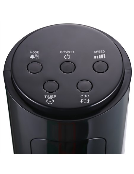 HOMCOM 38'' Freestanding Tower Fan, 3 Speed 3 Mode, 12h Timer, 70 Degree Oscillation, LED Panel, 5M Remote Controller, Black