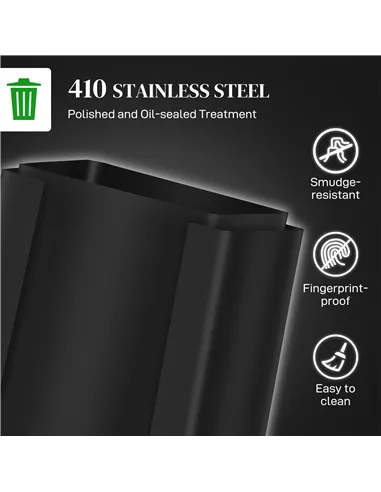 HOMCOM 50L Dual Compartment Stainless Steel Bin, with Deodoriser Holders - Black