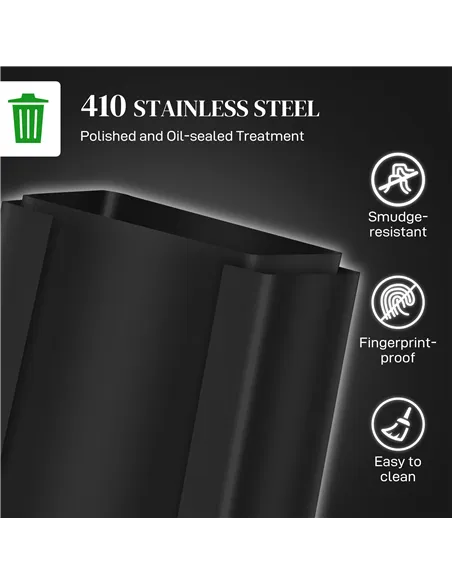 HOMCOM 50L Dual Compartment Stainless Steel Bin, with Deodoriser Holders - Black
