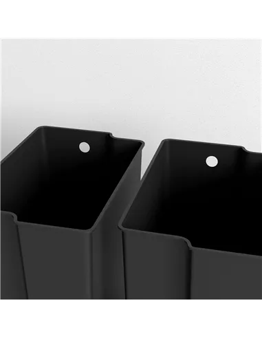 HOMCOM 50L Dual Compartment Stainless Steel Bin, with Deodoriser Holders - Black