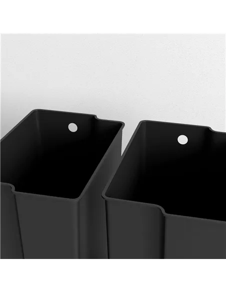 HOMCOM 50L Dual Compartment Stainless Steel Bin, with Deodoriser Holders - Black