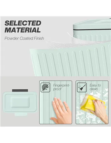 HOMCOM 40L Dual Compartment Rubbish Bin, with Soft-Close Lid - Green