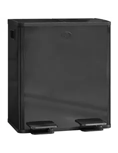 HOMCOM 40L Dual Compartment Stainless Steel Bin, with Deodoriser Holders - Glossy Black
