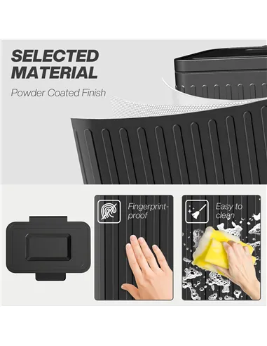 HOMCOM 40L Dual Compartment Rubbish Bin, with Soft-Close Lid - Black