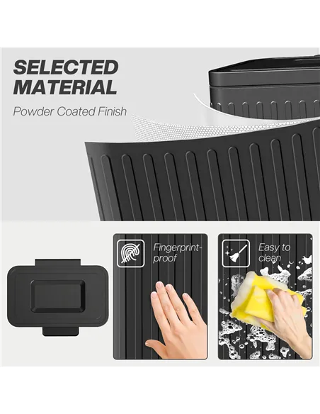 HOMCOM 40L Dual Compartment Rubbish Bin, with Soft-Close Lid - Black