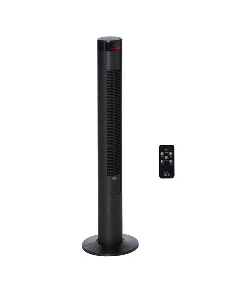 HOMCOM 46" Oscillating Tower Fan with Remote Control, 12H Timer, 3 Speed, 4 Modes, Quiet Cooling Fans, Electric Floor Standing F