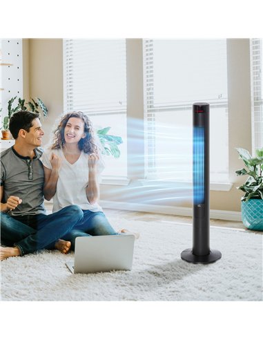 HOMCOM 46" Oscillating Tower Fan with Remote Control, 12H Timer, 3 Speed, 4 Modes, Quiet Cooling Fans, Electric Floor Standing F