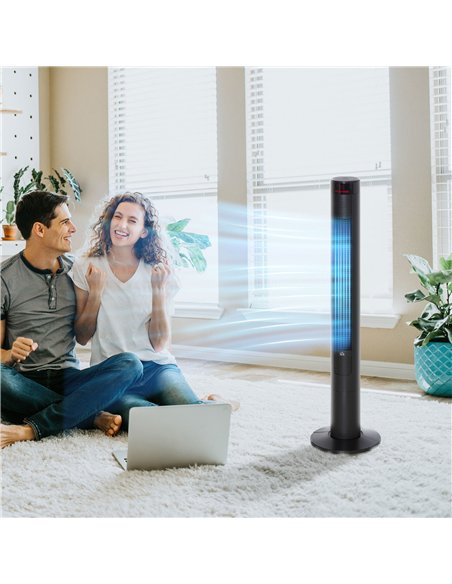 HOMCOM 46" Oscillating Tower Fan with Remote Control, 12H Timer, 3 Speed, 4 Modes, Quiet Cooling Fans, Electric Floor Standing F