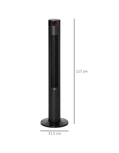 HOMCOM 46" Oscillating Tower Fan with Remote Control, 12H Timer, 3 Speed, 4 Modes, Quiet Cooling Fans, Electric Floor Standing F