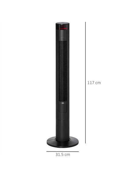 HOMCOM 46" Oscillating Tower Fan with Remote Control, 12H Timer, 3 Speed, 4 Modes, Quiet Cooling Fans, Electric Floor Standing F