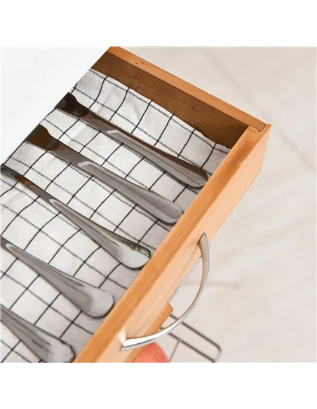 HOMCOM Rolling Kitchen Cart, Utility Storage Cart with 4 Basket Drawers & Side Racks, Wheels for Dining Room, Brown
