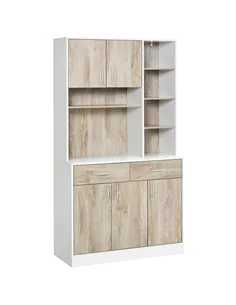 HOMCOM Kitchen Cupboard Sideboard Storage Cabinet Unit with Counter Top, Adjustable Shelves, Drawers for Dining Room, Living Roo