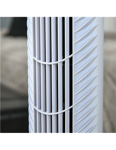 HOMCOM 36'' Freestanding Tower Fan, 3 Speed 3 Mode, 7.5h Timer, 70 Degree Oscillation, LED Panel, 5M Remote Controller, White