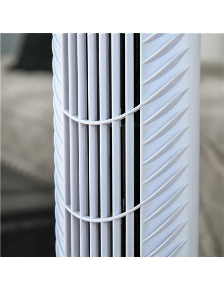 HOMCOM 36'' Freestanding Tower Fan, 3 Speed 3 Mode, 7.5h Timer, 70 Degree Oscillation, LED Panel, 5M Remote Controller, White