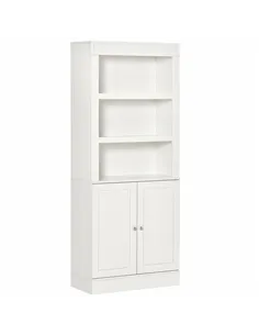 HOMCOM Kitchen Cupboard with 6-tier Shelving, Freestanding Storage Cabinet, Pantry Cupboard with 3 Open Compartments and Double-