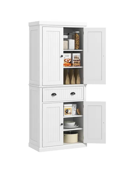 HOMCOM Freestanding Multi-Storage Kitchen Cabinet - White