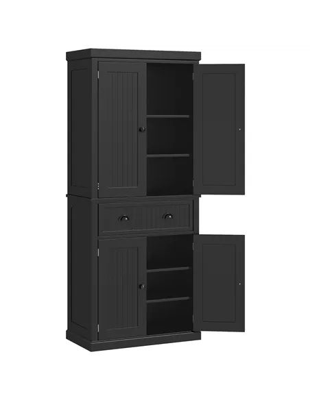 HOMCOM Freestanding Multi-Storage Kitchen Cabinet - Black