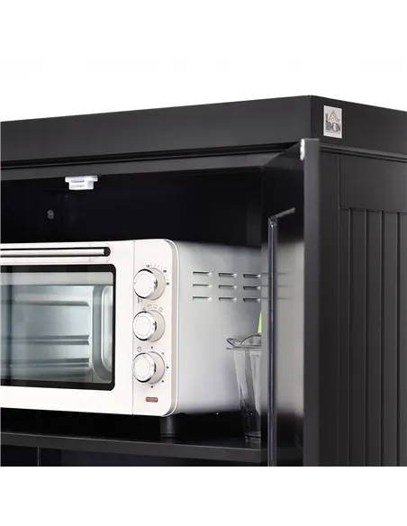 HOMCOM Freestanding Multi-Storage Kitchen Cabinet - Black