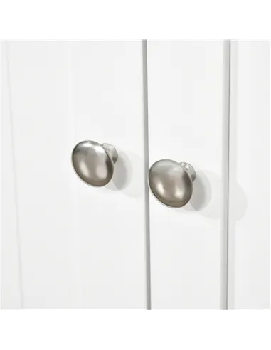 HOMCOM Freestanding Kitchen Cupboard, 4-Door Storage Cabinet with Adjustable Shelf and Glass Doors for Dining Room, Living Room,