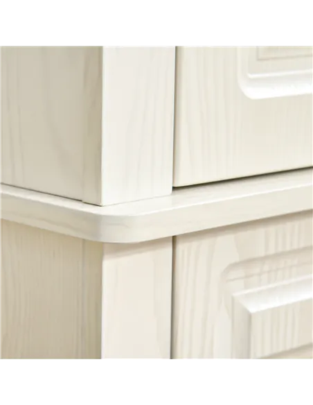 HOMCOM Kitchen Cupboard with 4 Doors, Freestanding Storage Cabinet with Wide Drawer and Shelves for Living Room, 180cm, White Wo