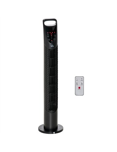 HOMCOM 31" Oscillating Tower Fan with Remote Control, 7.5H Timer, 3 Speed 3 Modes, Electric Floor Standing Cooling Fan for Home 
