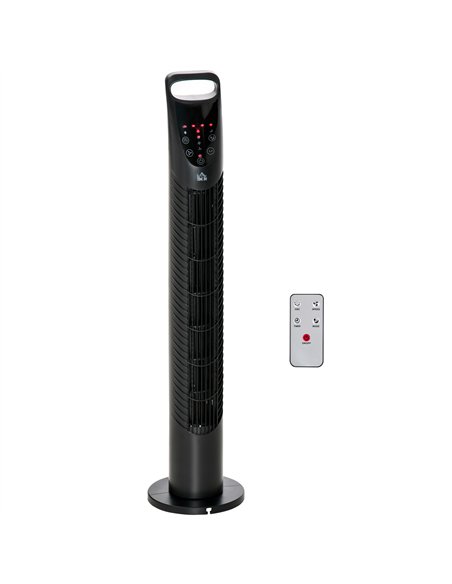 HOMCOM 31" Oscillating Tower Fan with Remote Control, 7.5H Timer, 3 Speed 3 Modes, Electric Floor Standing Cooling Fan for Home 