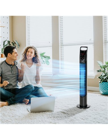 HOMCOM 31" Oscillating Tower Fan with Remote Control, 7.5H Timer, 3 Speed 3 Modes, Electric Floor Standing Cooling Fan for Home 