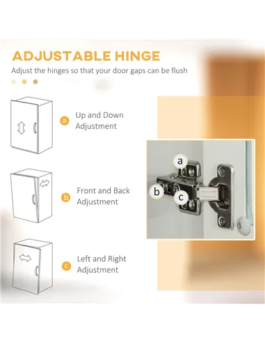 HOMCOM Kitchen Cupboard, Freestanding Storage Cabinet with 2 Adjustable Shelves, 2 Drawers and Open Counter for Living Room, Din