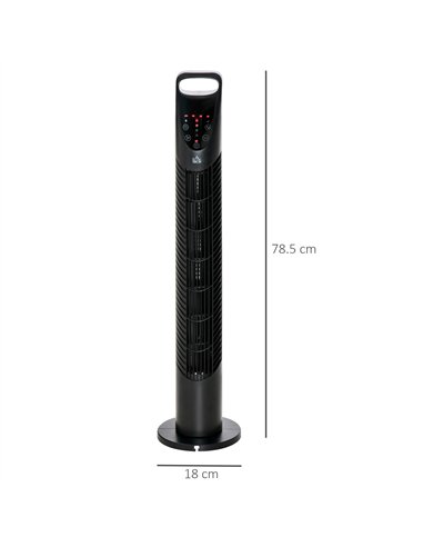 HOMCOM 31" Oscillating Tower Fan with Remote Control, 7.5H Timer, 3 Speed 3 Modes, Electric Floor Standing Cooling Fan for Home 