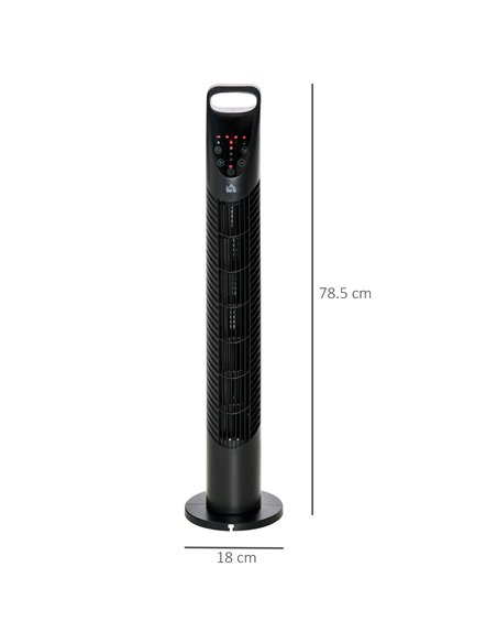 HOMCOM 31" Oscillating Tower Fan with Remote Control, 7.5H Timer, 3 Speed 3 Modes, Electric Floor Standing Cooling Fan for Home 