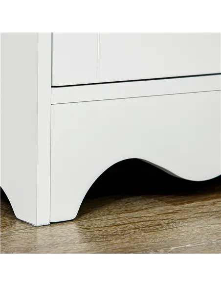 HOMCOM Freestanding 4-Door Kitchen Cupboard, Storage Cabinet Organizer with 4 Shelves, White