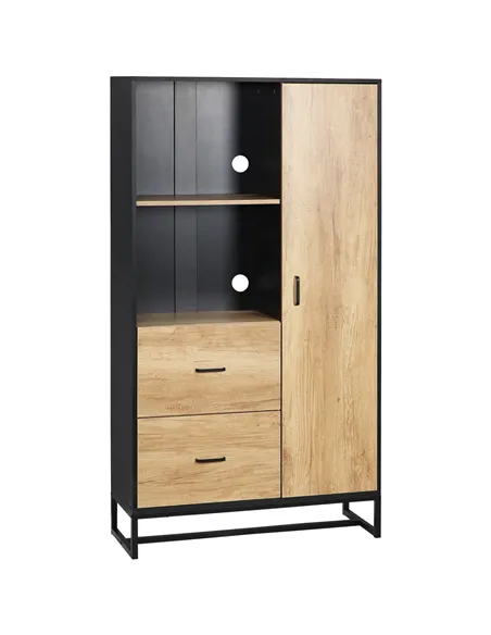 HOMCOM  Kitchen Cupboard, Freestanding Storage Cabinet with Soft Close Door, Microwave Stand with Adjustable Shelves and Drawers