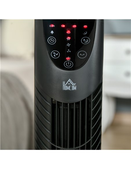 HOMCOM 31" Oscillating Tower Fan with Remote Control, 7.5H Timer, 3 Speed 3 Modes, Electric Floor Standing Cooling Fan for Home 