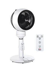 HOMCOM 9'' Air Circulator Fan 3 Speed 3 Mode, 70° Oscillation 90° Vertical Tilt, Height Adjustable, Remote Controller, for Livin