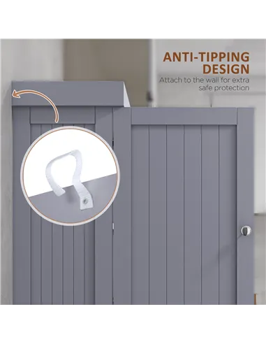 HOMCOM 180cm Freestanding Kitchen Cabinet, Modern Storage Cupboard with Open Countertop, Drawer and 6 Doors, Grey