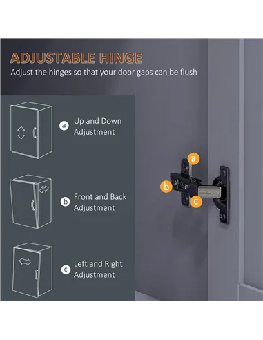 HOMCOM 180cm Freestanding Kitchen Cabinet, Modern Storage Cupboard with Open Countertop, Drawer and 6 Doors, Grey