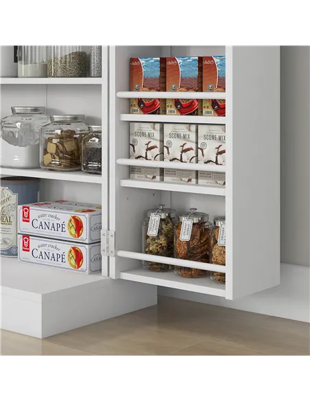 HOMCOM Freestanding Multi-Storage Kitchen Cupboard with Adjustable Shelves White