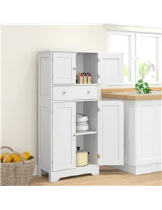 HOMCOM Multi-Storage Freestanding Kitchen Cabinet - White 2