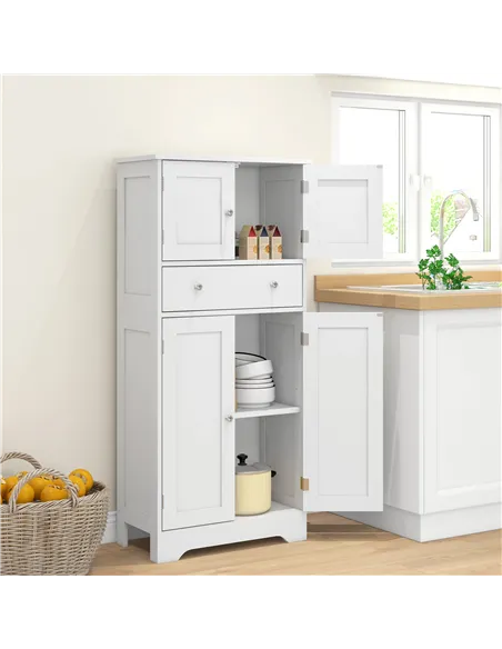 HOMCOM Multi-Storage Freestanding Kitchen Cabinet - White