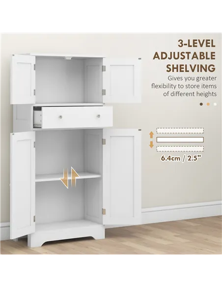 HOMCOM Multi-Storage Freestanding Kitchen Cabinet - White