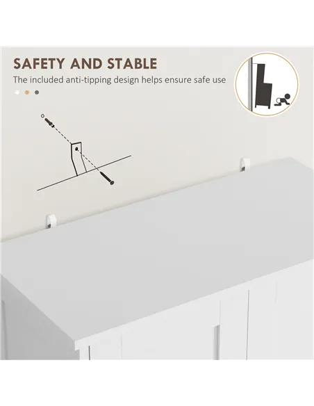 HOMCOM Multi-Storage Freestanding Kitchen Cabinet - White