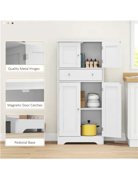 HOMCOM Multi-Storage Freestanding Kitchen Cabinet - White