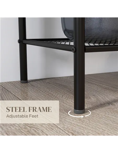 HOMCOM Five-Tier Steel Frame Kitchen Shelving Unit - Black