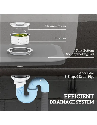 HOMCOM Outdoor Utility Sink, Stainless Steel Free Standing Single Bowl Kitchen Sink with Cold and Hot Water Pipe and Storage She