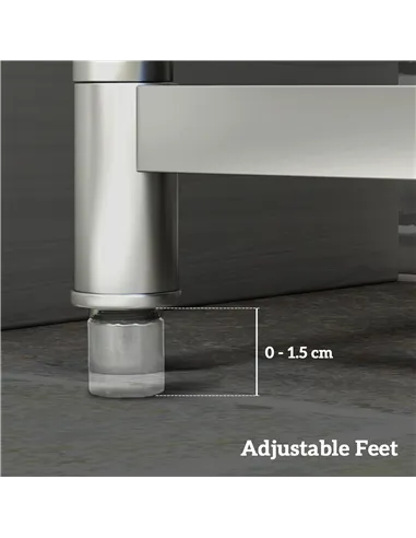 HOMCOM Outdoor Utility Sink, Stainless Steel Free Standing Single Bowl Kitchen Sink with Cold and Hot Water Pipe and Storage She