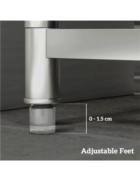 HOMCOM Outdoor Utility Sink, Stainless Steel Free Standing Single Bowl Kitchen Sink with Cold and Hot Water Pipe and Storage She