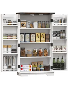HOMCOM Multi-Storage Farmhouse Style Cabinet - White