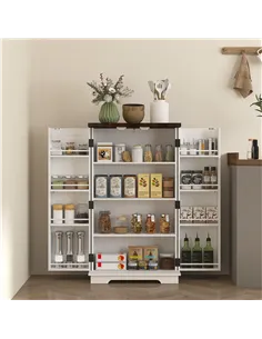 HOMCOM Multi-Storage Farmhouse Style Cabinet - White 2