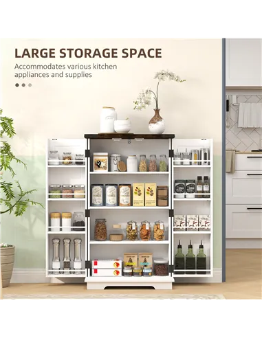 HOMCOM Multi-Storage Farmhouse Style Cabinet - White